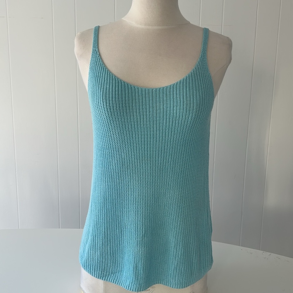 Yodarton || Crochet Tank Top Light Blue Size Small